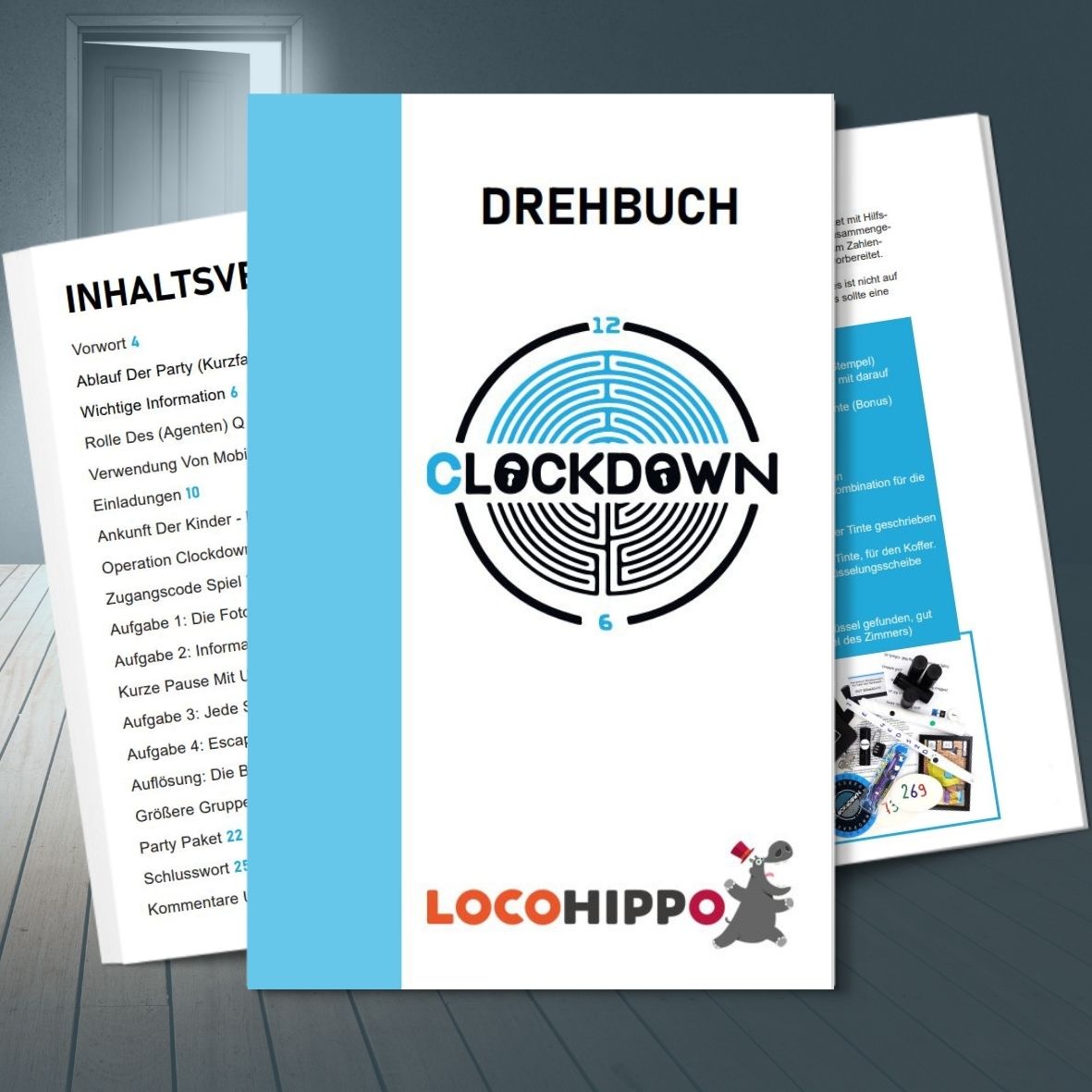 Drehbuch ClockDown escape room party